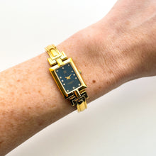 Load image into Gallery viewer, Vintage 1995 Gold-Plated Ladies&#39; Givenchy Bangle Watch with Blue Dial and Quartz Movement
