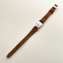 Load image into Gallery viewer, Vintage 90s Yves Saint Laurent Tank-Style Ladies&#39; Quartz Watch with Red Leather Strap - Boxed
