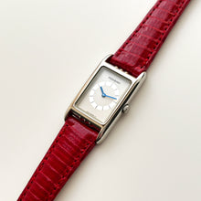 Load image into Gallery viewer, Vintage 90s Yves Saint Laurent Tank-Style Ladies&#39; Quartz Watch with Red Leather Strap - Boxed
