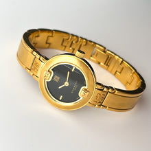 Load image into Gallery viewer, Vintage Gold-Plated Ladies&#39; Givenchy Bangle Watch with Black Dial and Quartz Movement
