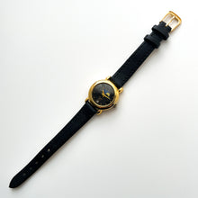 Load image into Gallery viewer, Vintage Ladies&#39; Everite Moon Phase Quartz Watch with Black Leather Strap
