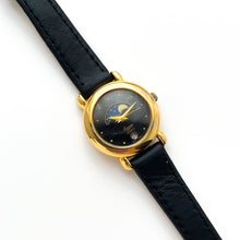 Load image into Gallery viewer, Vintage Ladies&#39; Everite Moon Phase Quartz Watch with Black Leather Strap
