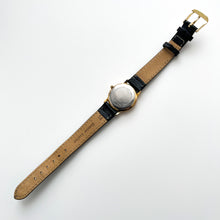 Load image into Gallery viewer, Ladies&#39; 90s Moon Phase Rotary Quartz Watch with Black Leather Strap
