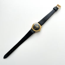 Load image into Gallery viewer, Vintage Ladies&#39; Accurist Moon Phase Quartz Watch with Black Leather Strap
