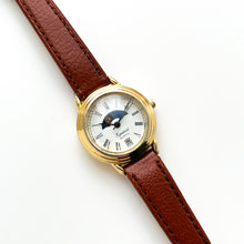 Load image into Gallery viewer, Ladies&#39; 90s Sun &amp; Moon Equinox Quartz Watch with Brown Leather Strap
