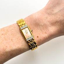 Load image into Gallery viewer, Rare Vintage 1990s 18ct Gold-Plated Ladies&#39; Seiko Quartz Watch With Diamond-Set Bezel
