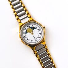 Load image into Gallery viewer, YSL Ladies’ Moon Phase Quartz Watch with Two-Tone Bracelet and White Dial
