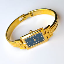 Load image into Gallery viewer, Vintage 1995 Gold-Plated Ladies&#39; Givenchy Bangle Watch with Blue Dial and Quartz Movement
