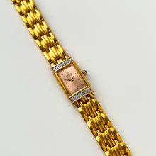 Load image into Gallery viewer, Rare Vintage 1990s 18ct Gold-Plated Ladies&#39; Seiko Quartz Watch With Diamond-Set Bezel
